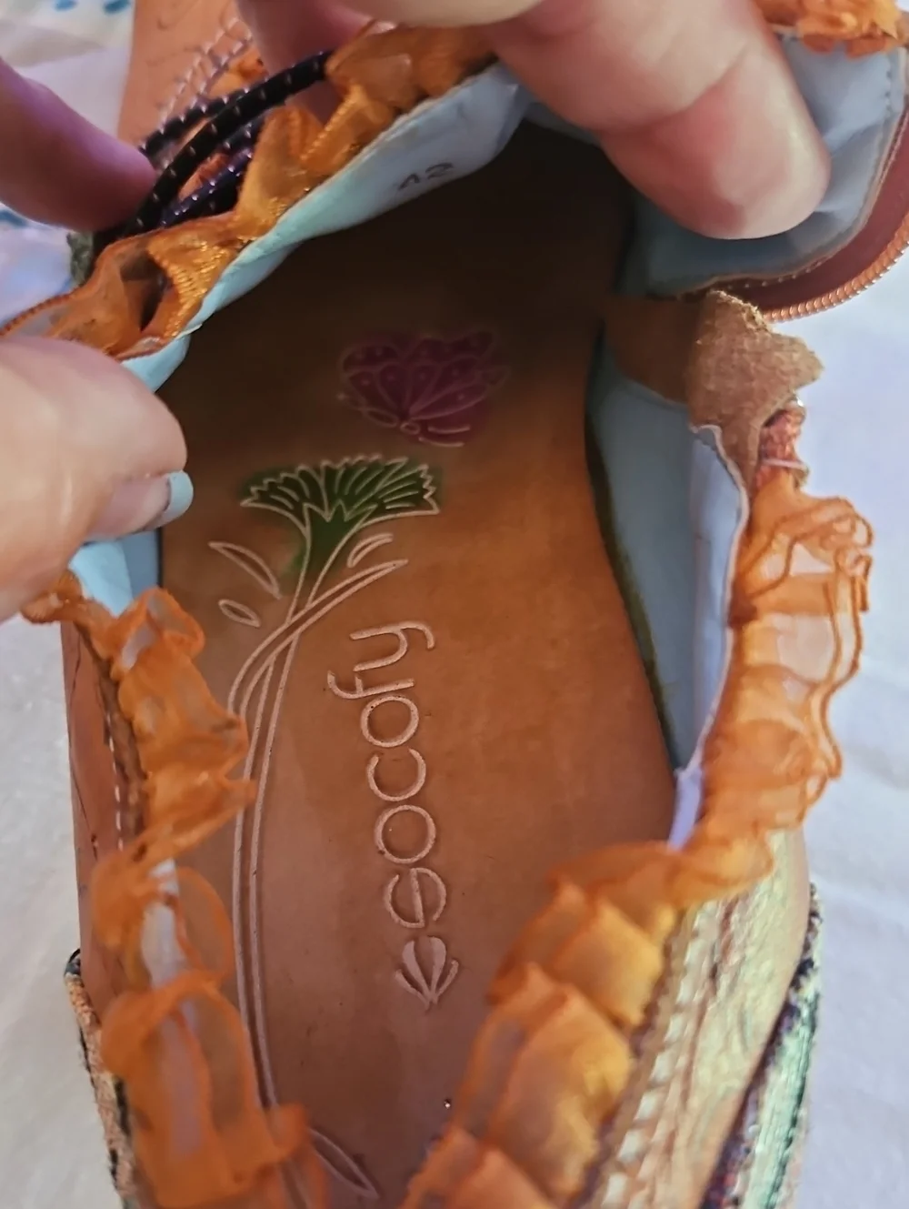 Socofy Art Boho  Embroidered Leather Slip-On Shoes